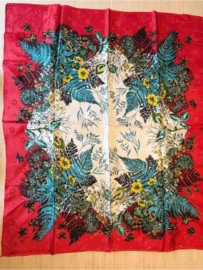60s Botanical Print Damask Scarf